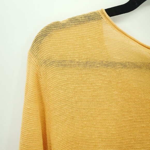 Eileen Fisher Fine Gauge Organic Linen Links Pullover Knit Sweater XL Orange - Picture 11 of 14